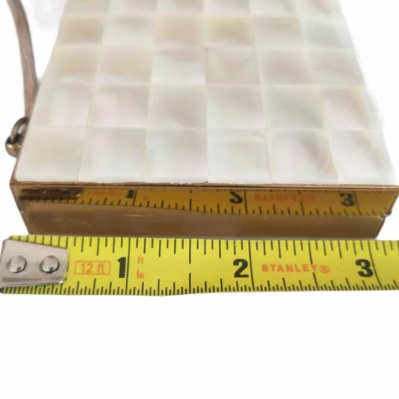 Vintage Antique Mother of Pearl Compact With Case